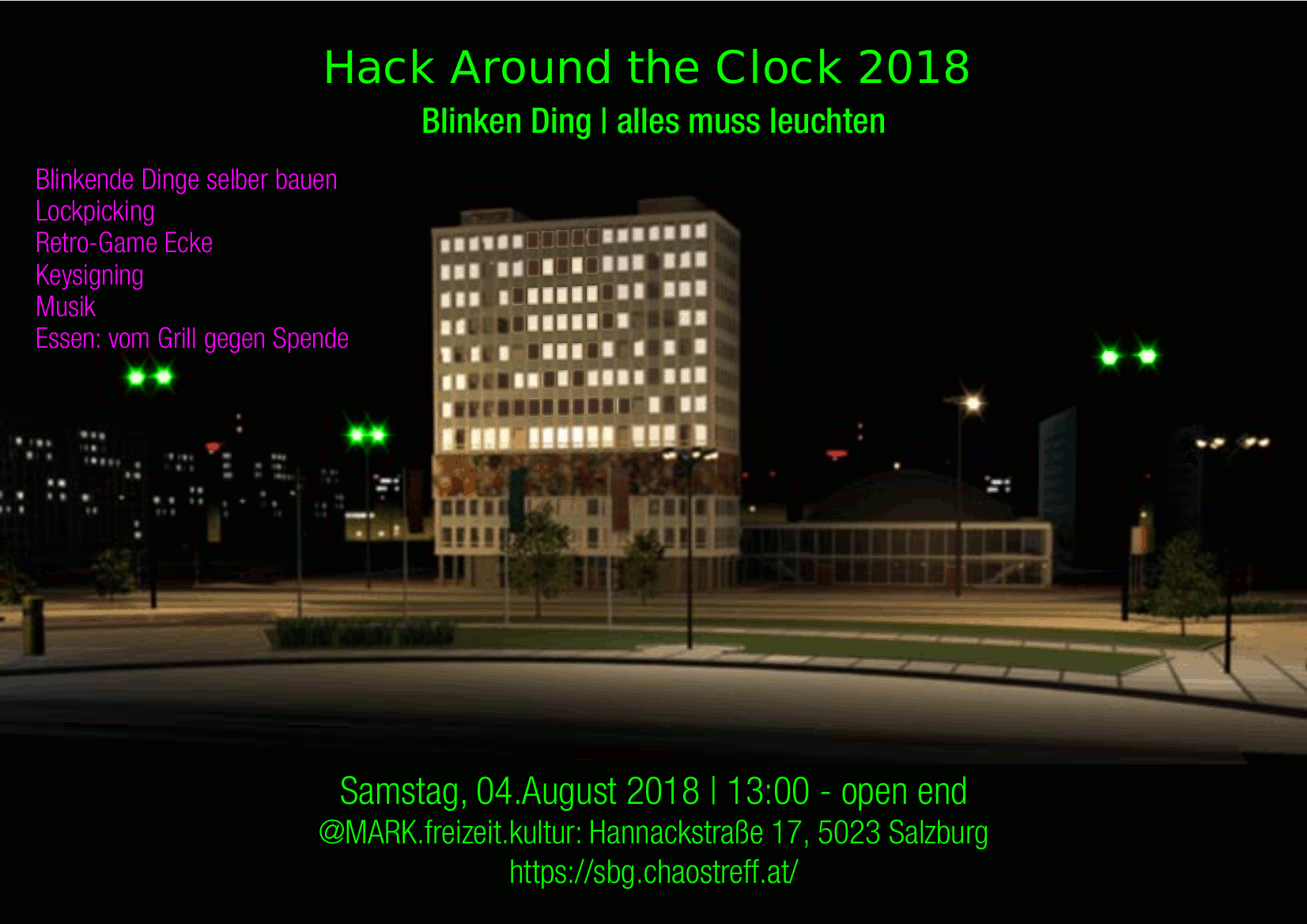 Ausgedruckt blinkt der Flyer nicht so toll